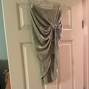 Elegant sage Green Draped Skirt